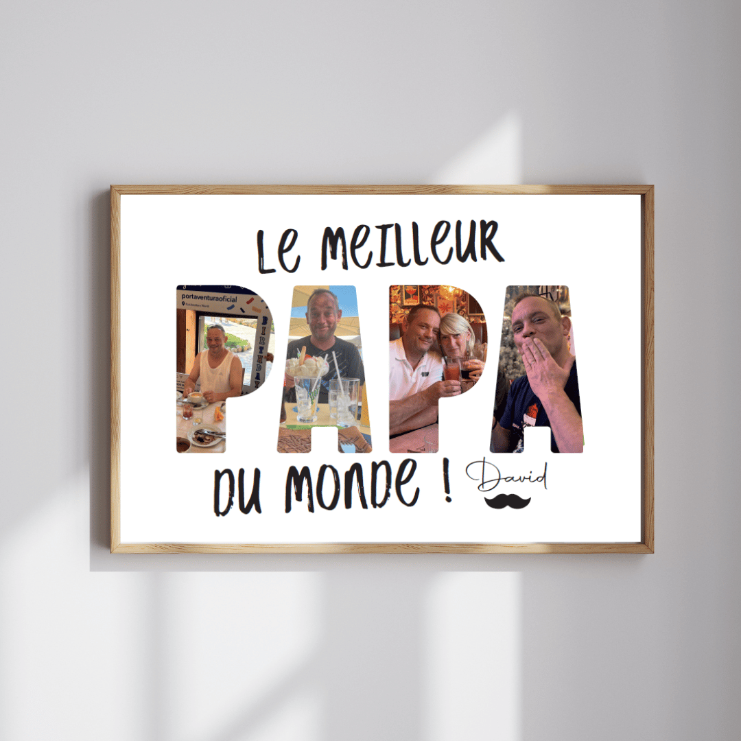 Affiche personnalisée "Pour le meilleur PAPA du monde" – Cadeau unique à offrir