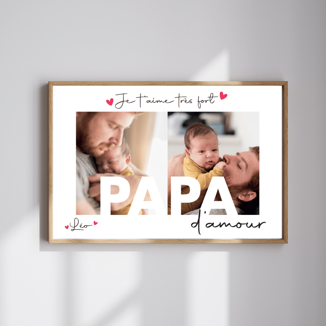 Affiche personnalisée "Je t’aime très fort Maman d’amour" – Cadeau photo pour une maman exceptionnelle (Copie)