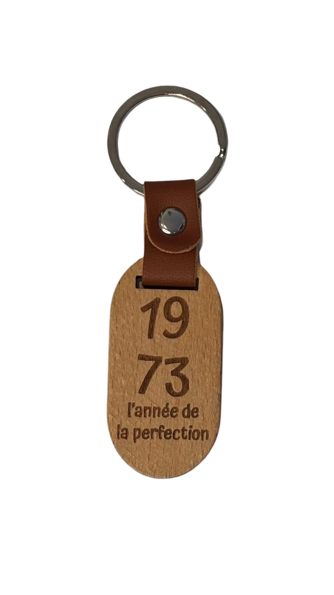 Porte-clé Personnalisé en Bois et Cuir