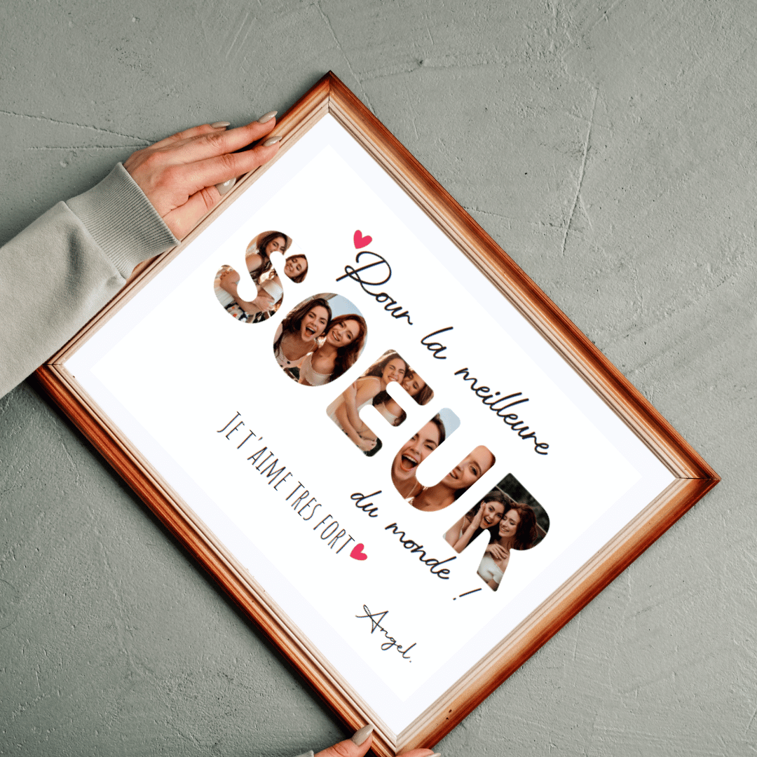 Affiche personnalisée "Meilleure Sœur" – Cadeau photo pour une sœur exceptionnelle