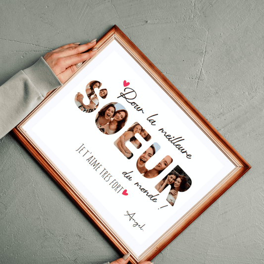 Affiche personnalisée "Meilleure Sœur" – Cadeau photo pour une sœur exceptionnelle