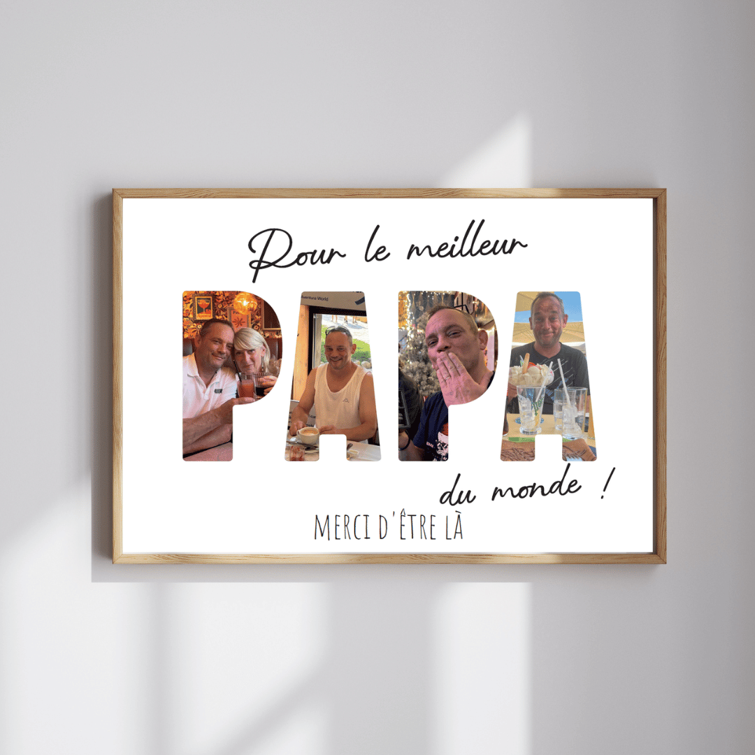 Affiche personnalisée "Pour le meilleur PAPA du monde" – Cadeau unique à offrir