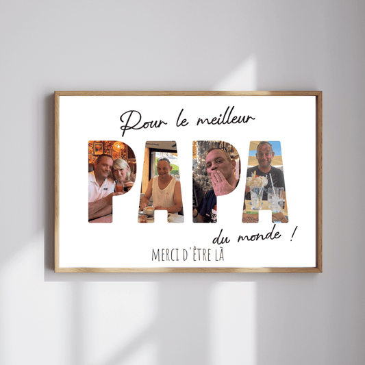 Affiche personnalisée "Pour le meilleur PAPA du monde" – Cadeau unique à offrir