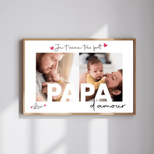 Affiche personnalisée "Je t’aime très fort Maman d’amour" – Cadeau photo pour une maman exceptionnelle (Copie)