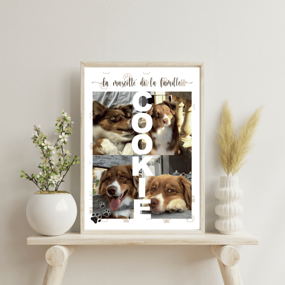 Affiche personnalisée "La mascotte de la famille" – Personnalisée avec votre animal