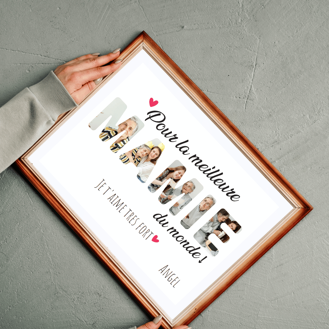 Affiche personnalisée "Pour la meilleure Mamie" – Cadeau photo inoubliable