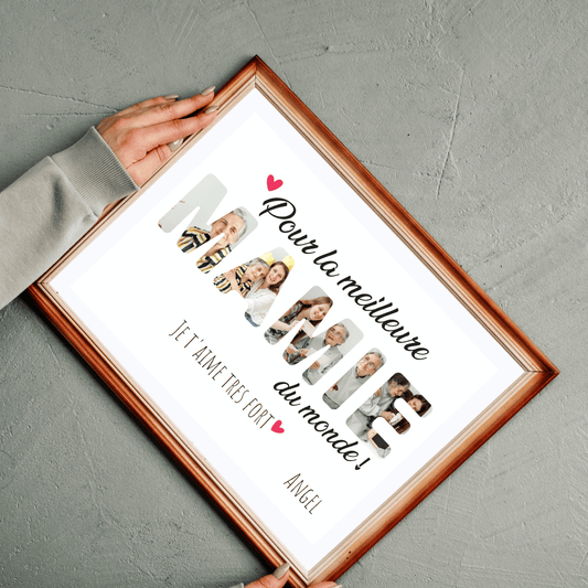 Affiche personnalisée "Pour la meilleure Mamie" – Cadeau photo inoubliable