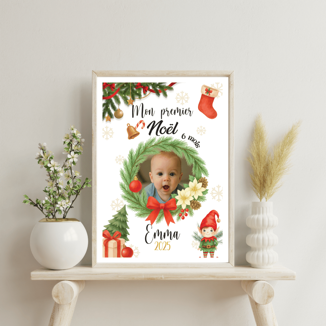 Affiche personnalisée "Mon premier Noël"